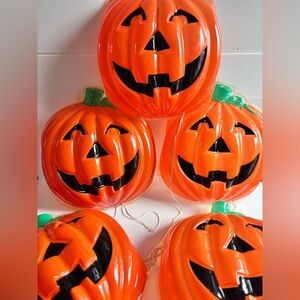 Vintage Halloween Pumpkin Blow Mold Set of 5